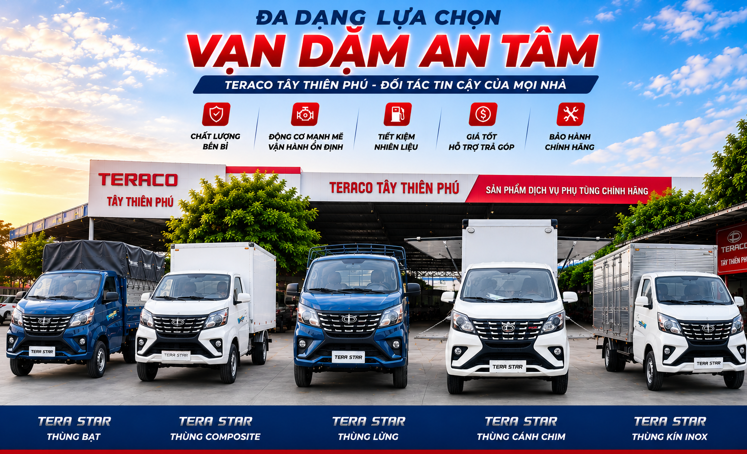 Xe Tải Tera Star – Đa Dạng 5 Phiên Bản Thùng, Linh Hoạt Mọi Nhu Cầu Vận Tải