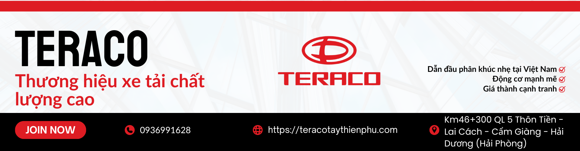 Teraco – Thương hiệu xe tải chất lượng cao, dẫn đầu phân khúc nhẹ tại Việt Nam