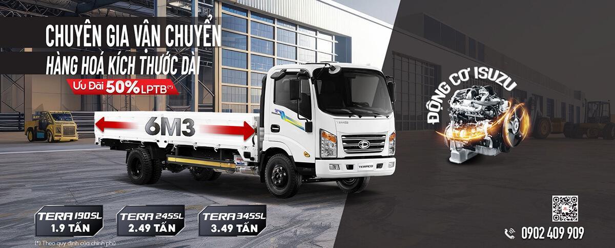 TERA190SL, TERA245SL, TERA345SL có thùng dài 6.3m