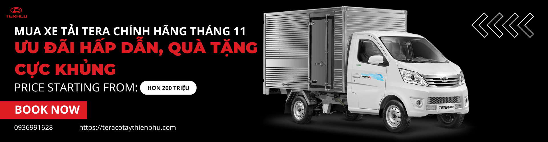 Mua xe tải Tera chính hãng tháng 11 – Ưu đãi hấp dẫn, quà tặng cực khủng