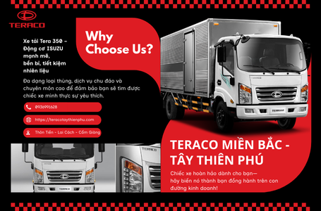 Xe tải Tera 350 – Động cơ ISUZU mạnh mẽ, bền bỉ, tiết kiệm nhiên liệu