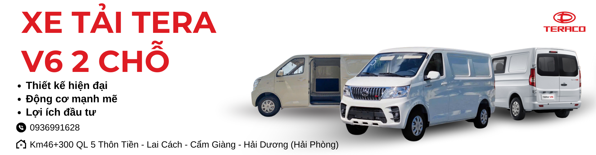 Xe tải Tera V6 2 chỗ – Sức mạnh vượt trội, bền bỉ hàng đầu trong phân khúc V6